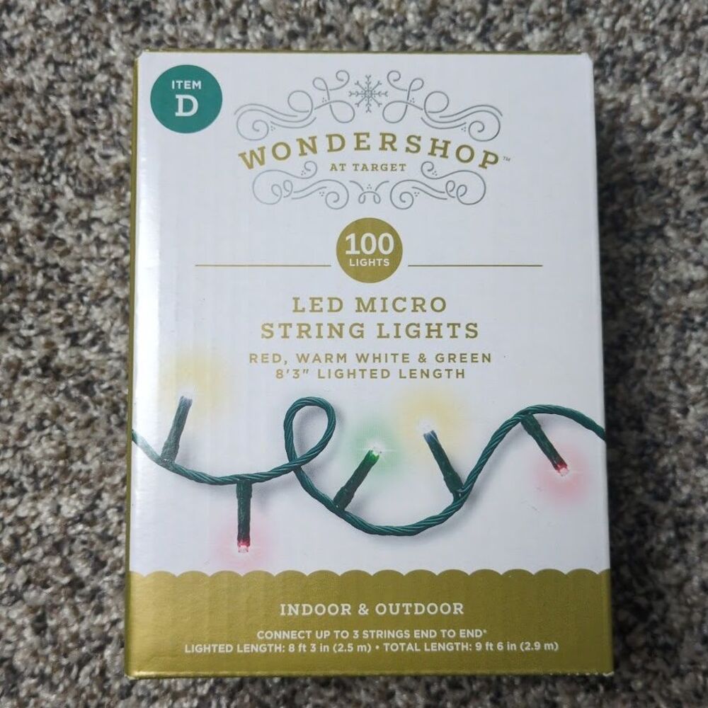 Wondershop Target LED Micro String Lights 100 Count Red  Warm White Green